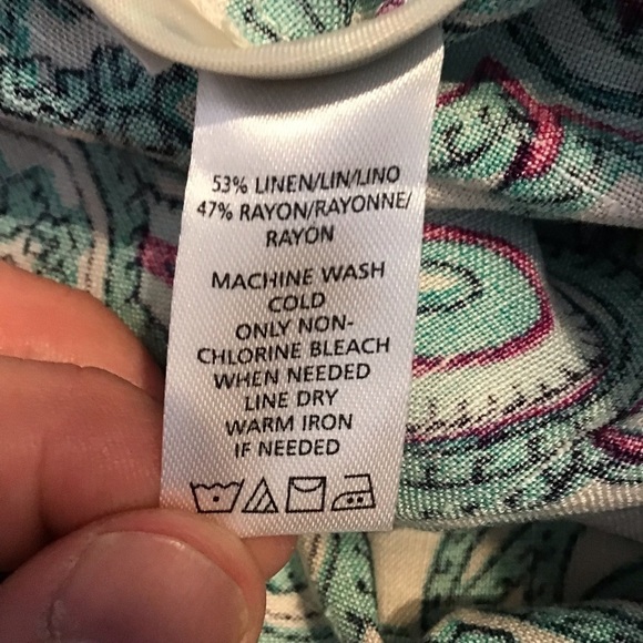 LOFT Skirt Size 4 Teal Multicolor Paisley Print Pleated Casual - Picture 7 of 7